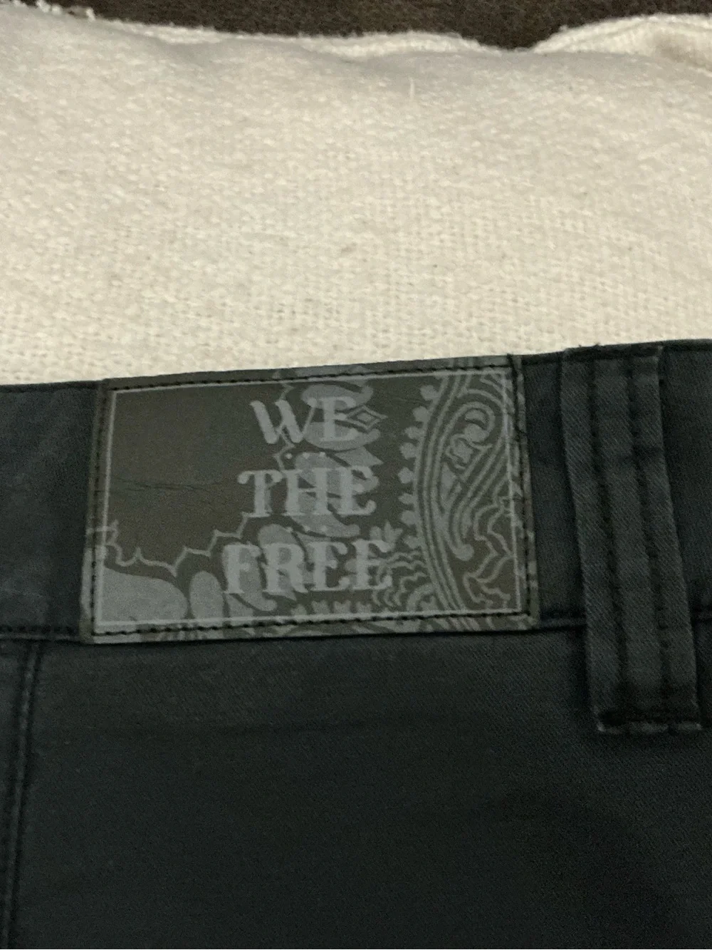 Free People Black Denim Mini Skirt with Raw Hem Size 29